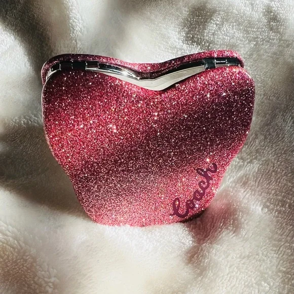 Coach Glitter Pink Butterfly Compact Mirror - Picture 4 of 9